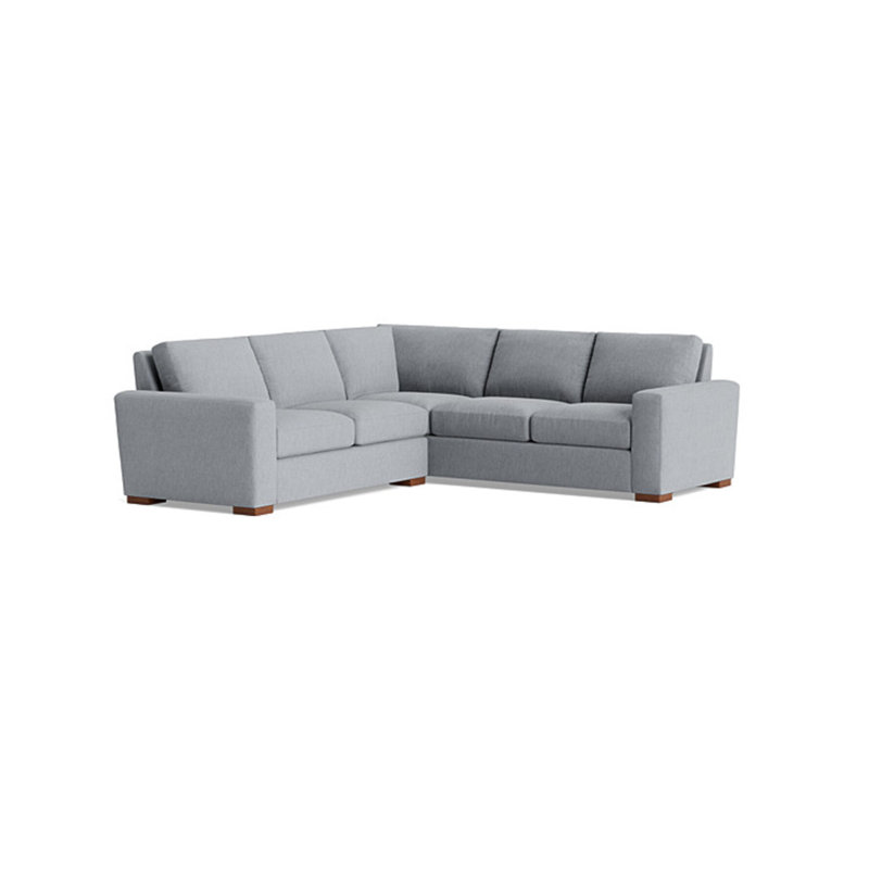 Couch Potato Sectional, Right Hand Facing, Performance Weave - Zinc
