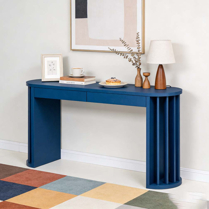 59-inch Long Console Table, Navy Blue