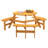 6-Person Circular Outdoor Wooden Picnic Table for Patio, Backyard, Garden, DIY w/ 3 Built-in Benches, 1720lb Capacity - Brown-513360698-524439662