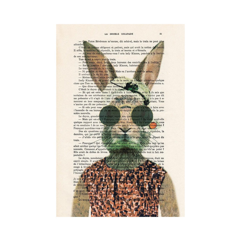 «Vintage Rabbit» par Coco De Paris, impression sur toile tendue, H 12 po x l 8 po x P 0,75 po