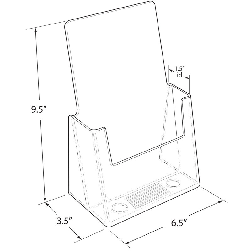 Porte-dépliant sur comptoir en acrylique transparent 6 po x 9 po, paquet de 10