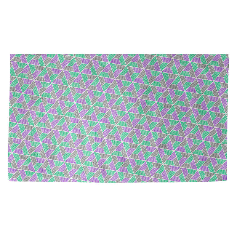 Tapis mauve/vert/bleu de la surface trapézoïdale Avicia, Rectangle 5 pi 3 po x 7 pi 2 po