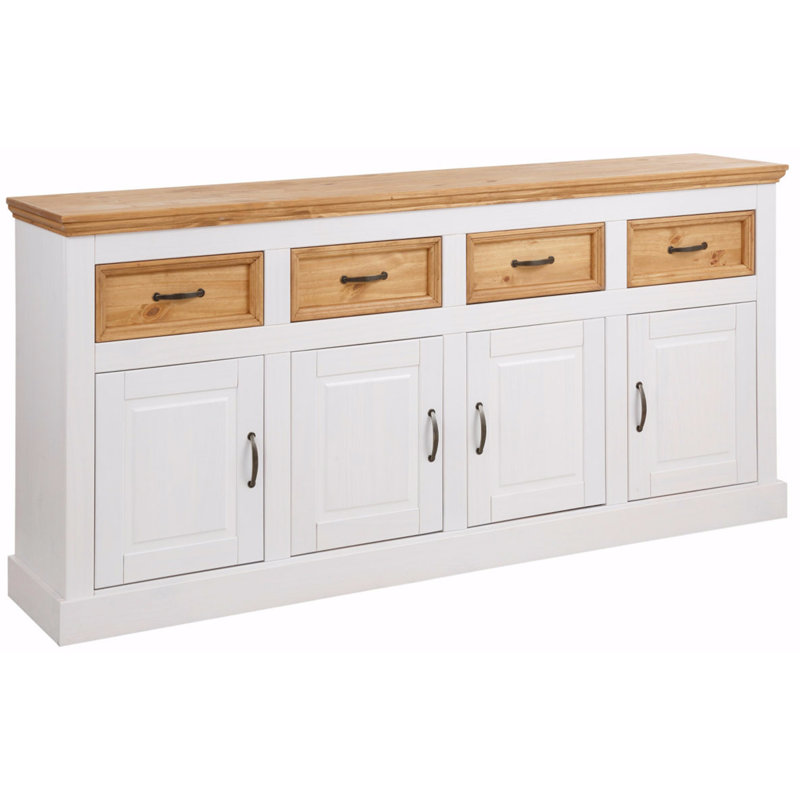 Suzie 192cm Sideboard, White/Stain