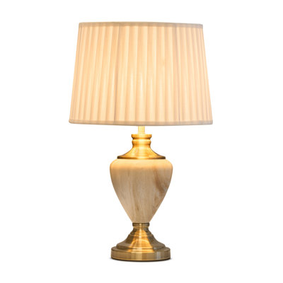 Waukomis 61cm Marble Effect Metal Table Lamp