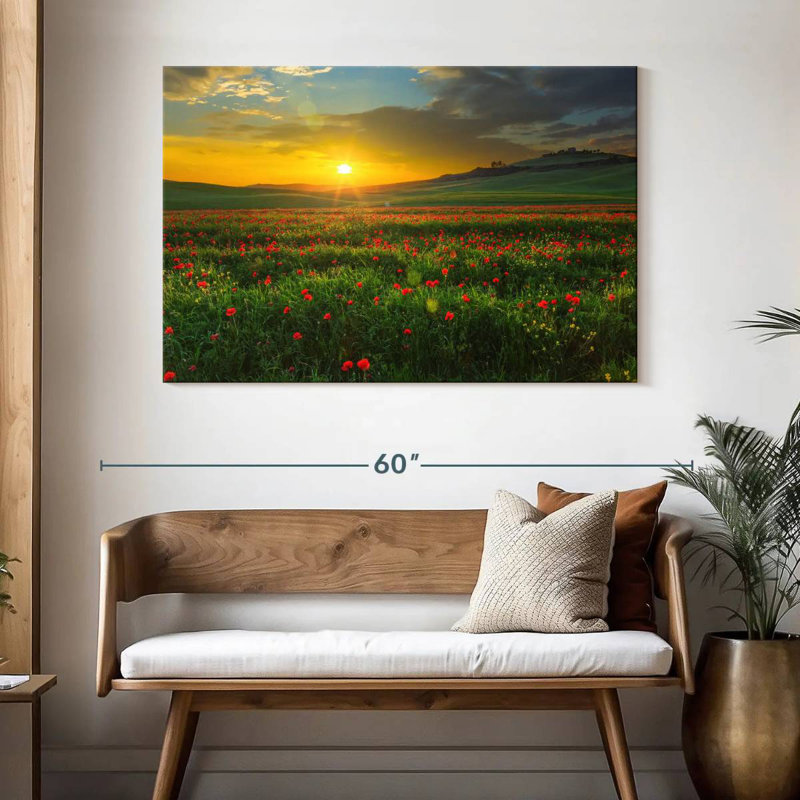 Coquelicots d'Alvord en Toscane, H 32 po x l 48 po