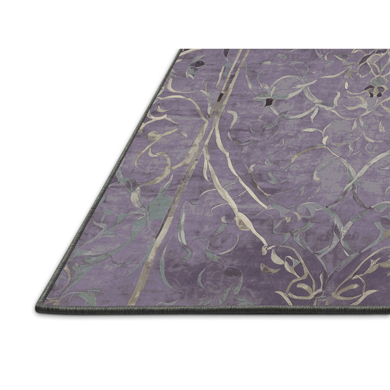 Tapis rose soyeux et moelleux, Rectangle 7 pi x 9 pi