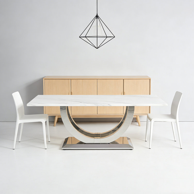 Table rectangulaire moderne 50,4 pouces, H 17,7 po x L 50,4 po x l 26,8 po