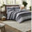 Premium Queen Microfiber Bedding Sets, Modern Black Stripe Home Comfort