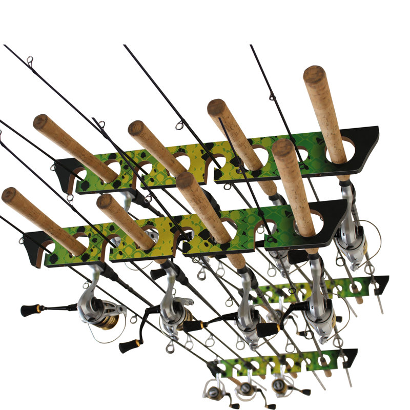 Yellow 8 Rod Wall/Ceiling Rack - 2 Pack, Green