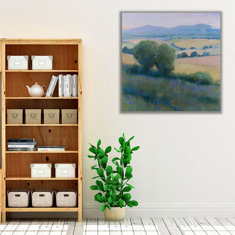 Lavande Hillside I - reproduction d'art sur toile, H 12 po x l 12 po