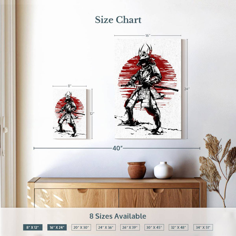 Sireci Red Sun Samurai, 12" H x 8" W