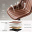 Tabourets de bar pivotants réglables, tabouret de bar à hauteur de comptoir avec repose-pieds, chaises de bar modernes en cuir synthétique pour îlot de cuisine, salle à manger, brun (ensemble de 2)-482784142-482784139