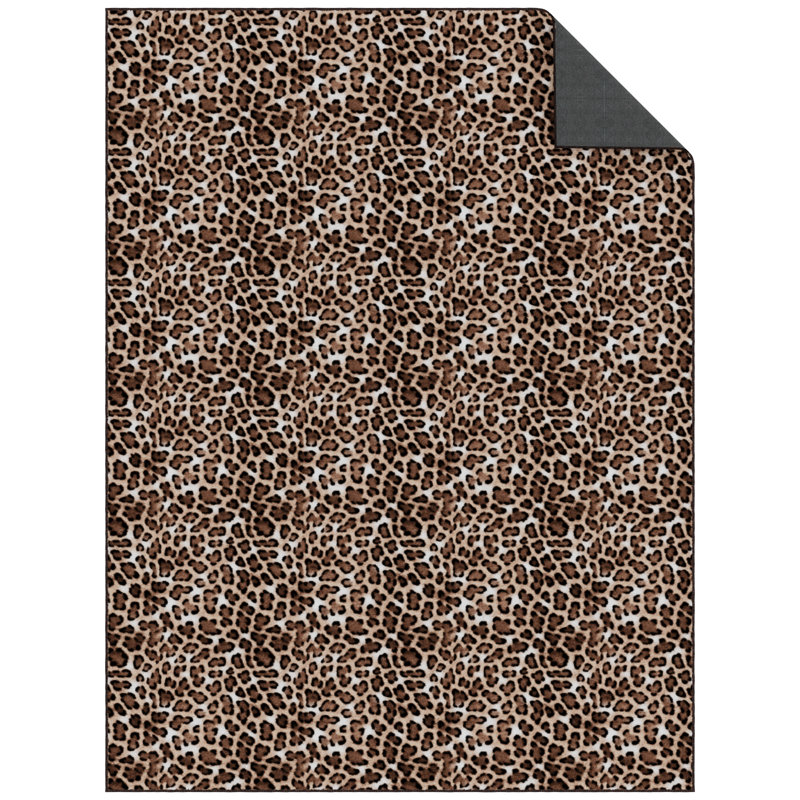 Kaira Soft Non-Slip Indoor Leopard Rug, Runner 7'10" x 21', Leopard