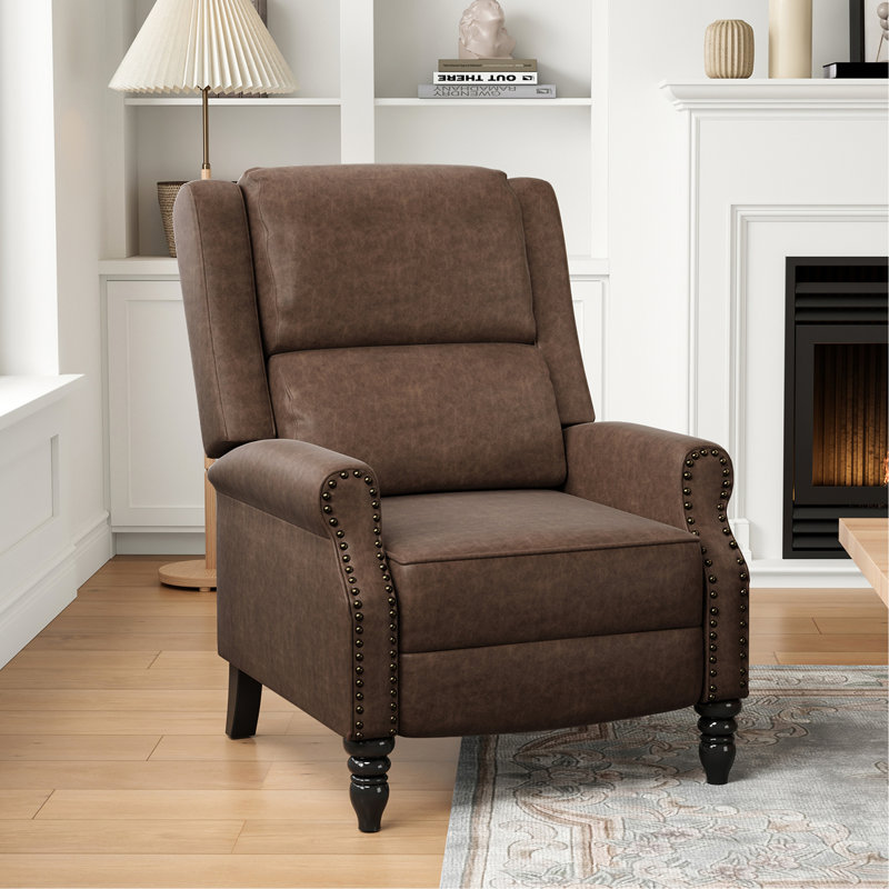 Faux Leather Pushback Recliner Chair For Living Room Bedroom RV