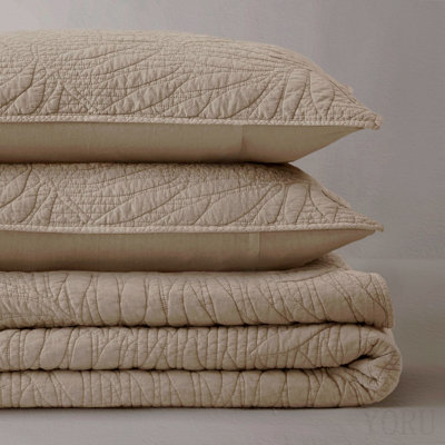 Full/Queen 3 Piece Cotton Quilt Set Linen