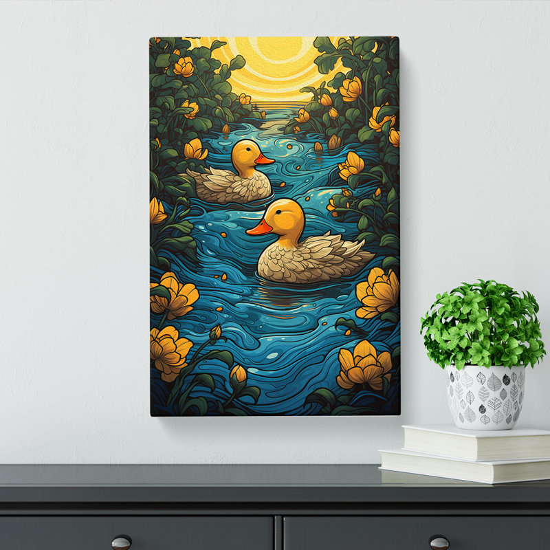 Rubber Ducks Nouveau No.2 - Wrapped Canvas, 60cm H x 40cm W x 3cm D