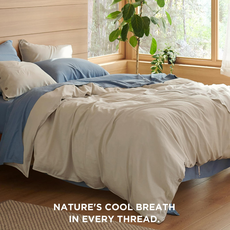 Bedsure Cooling Duvet Cover, Linen, King Duvet Cover