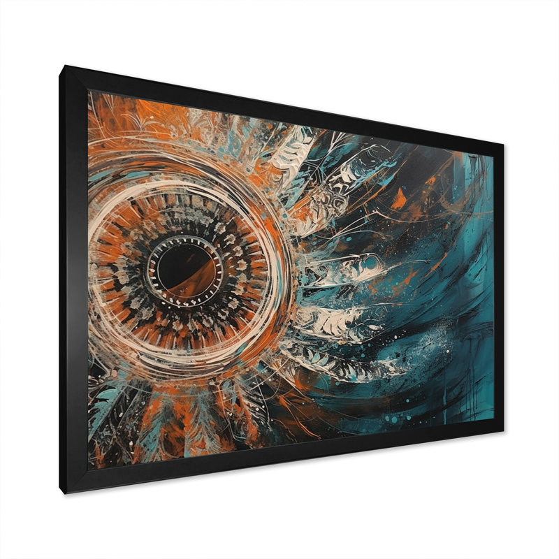 Habibollah orange et bleu, reflet artistique d'un esprit libre II sur toile, H 12 po x l 20 po x P 1 po, Cadre photo noir