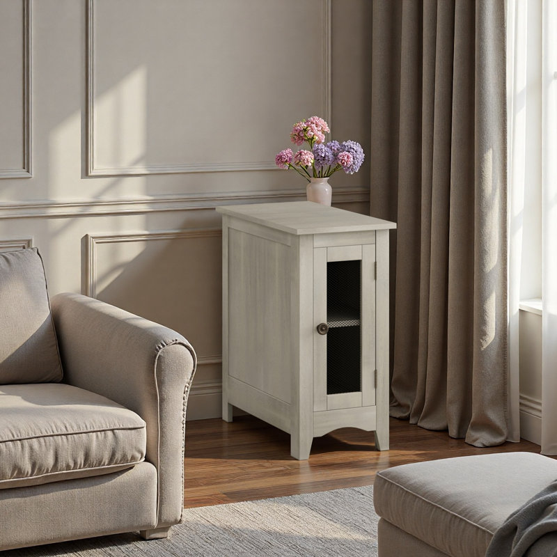 Table d'appoint rectangulaire 11,75 po L 21,75 po L 24,25 po H, Gris