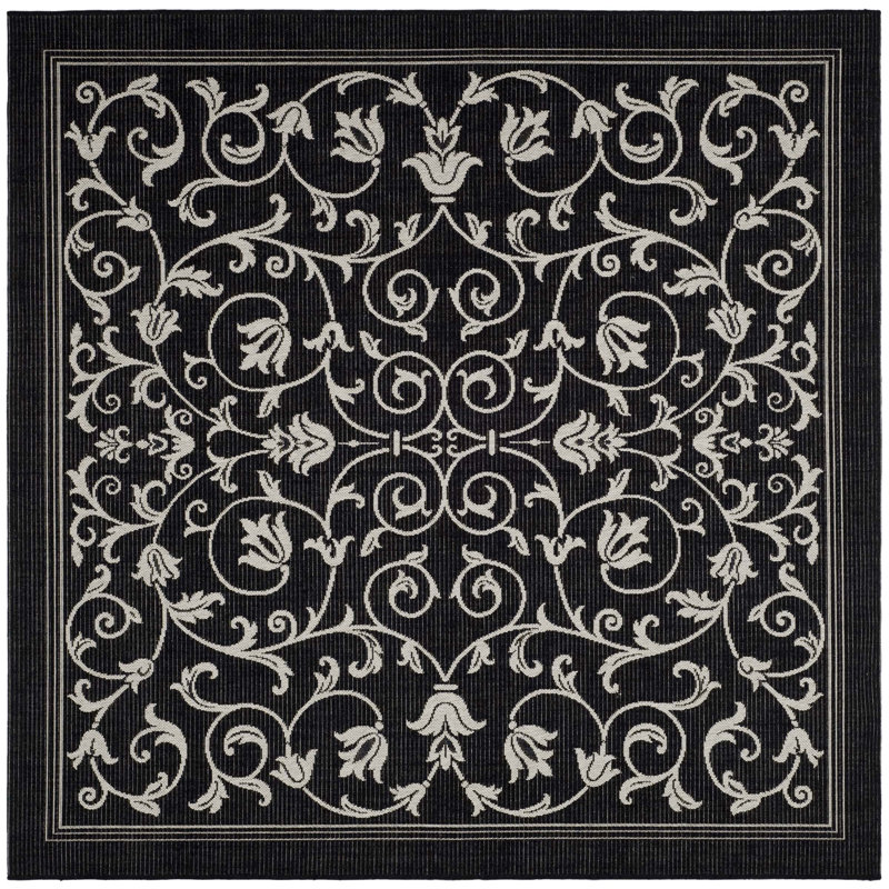 Tapis à motif floral Cherene, Carré 4 pi