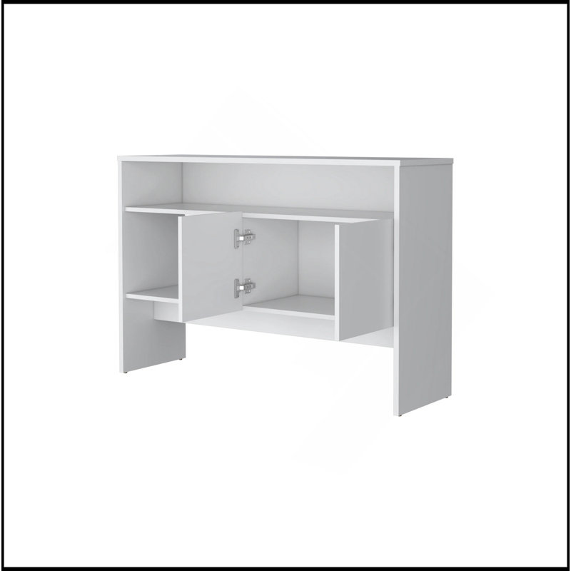 Console blanche avec deux portes, Blanc