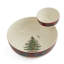 Spode Christmas Tree Tartan 2Pc Tiered Chip&Dip 10"