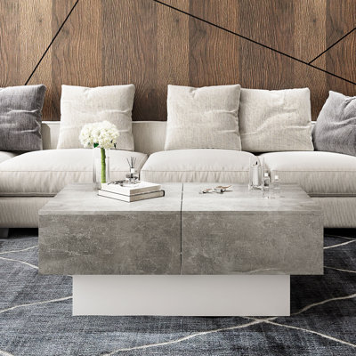 Rectangle Coffee Table with Sliding Table Top, Modern Coffee Tables for Living Room