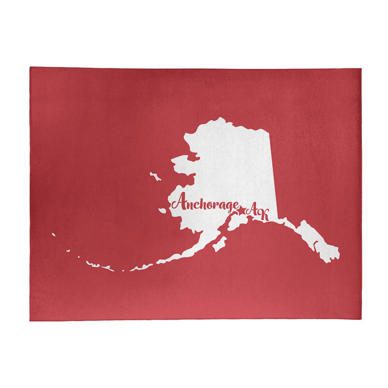 Tapis de zone rouge en poly-chenille alaska ancrage, Rectangle 8 pi x 10 pi