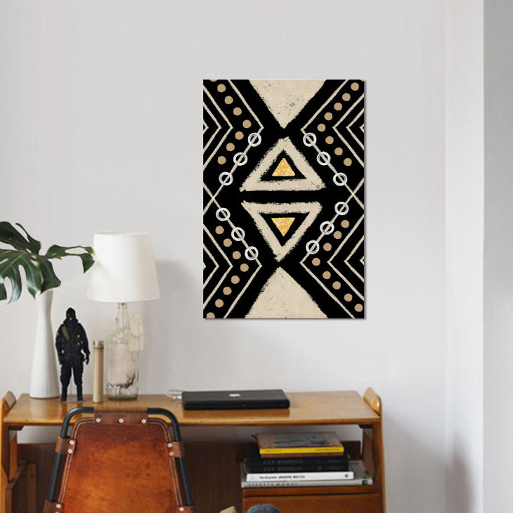 « motif i », impression sur toile, H 18 po x l 12 po x P 1,5 po, Toile tendue, Pas de tapis