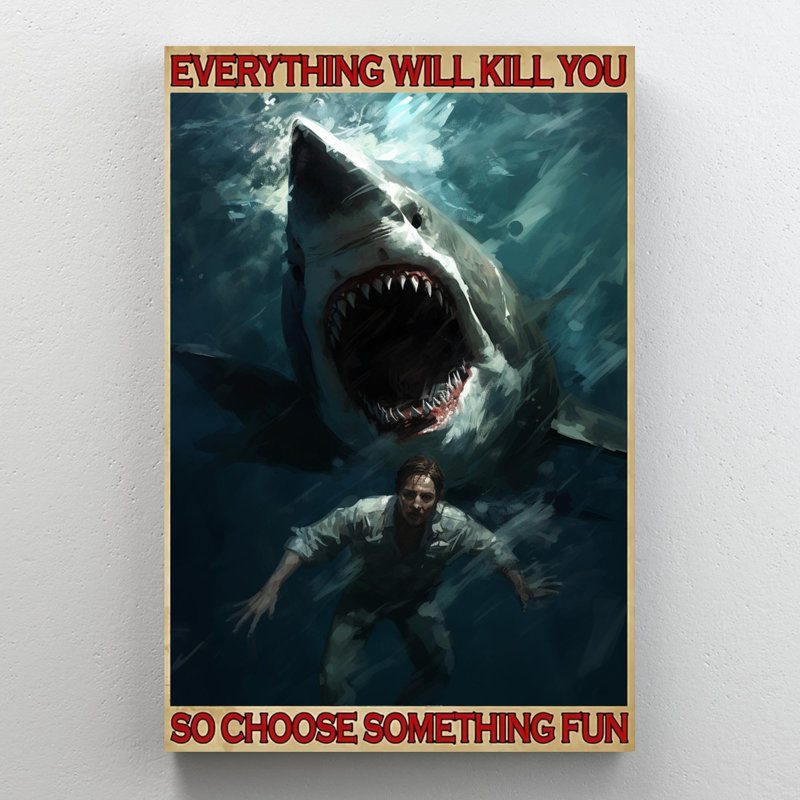 Shark So Choose Something Fun - 1 Piece Rectangle " Shark So Choose Something Fun ", 14" H x 11" W  x 1.25" D
