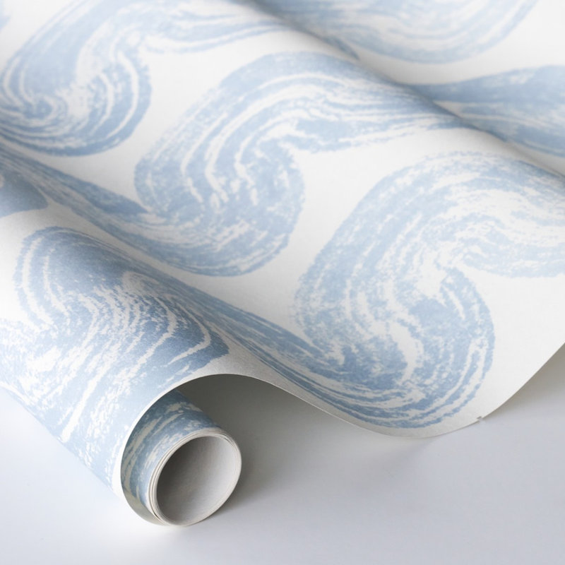Rouleau de papier peint L 30 po x l 27 po l., Bleu pâle