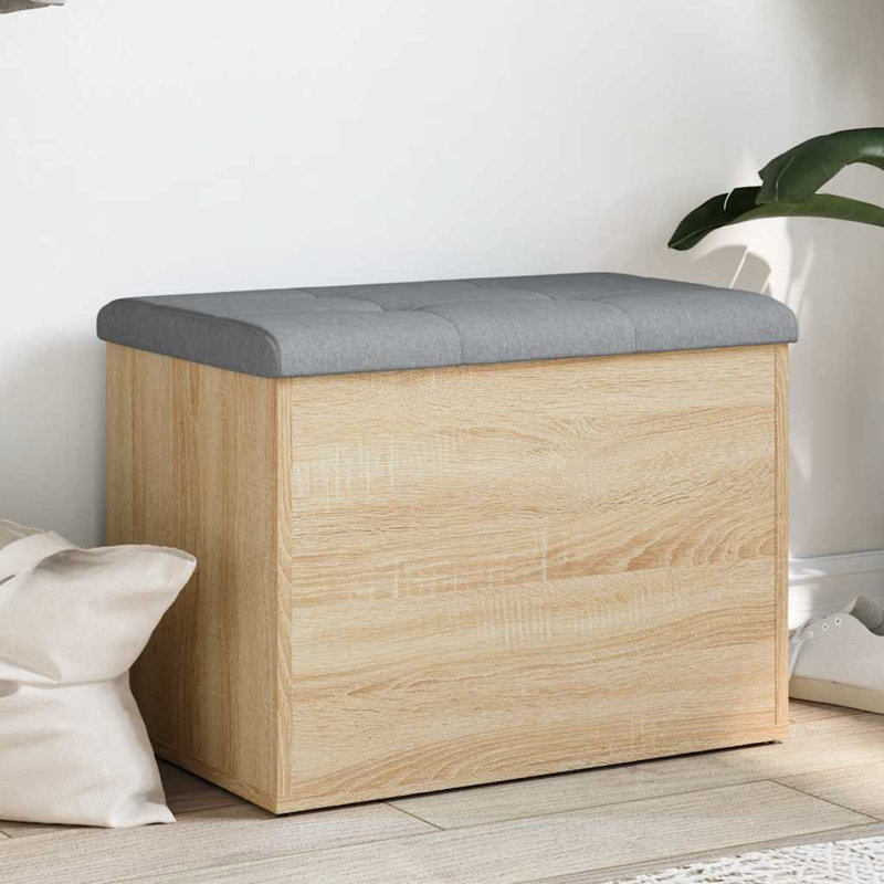 Engineered Wood Storage Bench, 45 cm H x 62 cm L x 42 cm D, Sonoma Oak