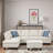Linen Fabric L - Shaped Sectional Sofa With Nailhead Trim And Cup Holders And Storage Ottoman-516994631