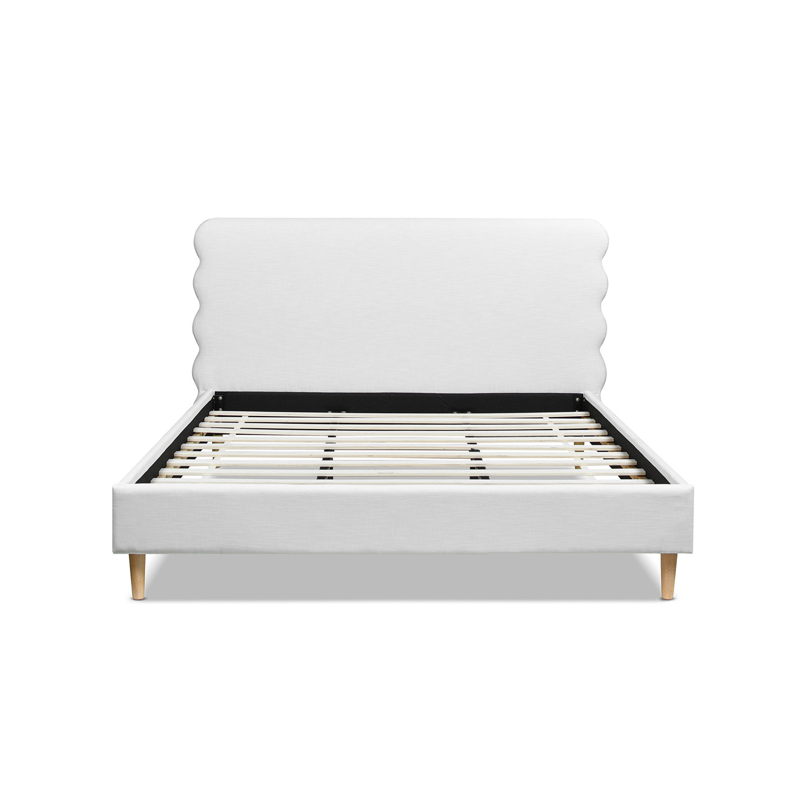 Henley Upholstered Scalloped Bed, Antique White, King