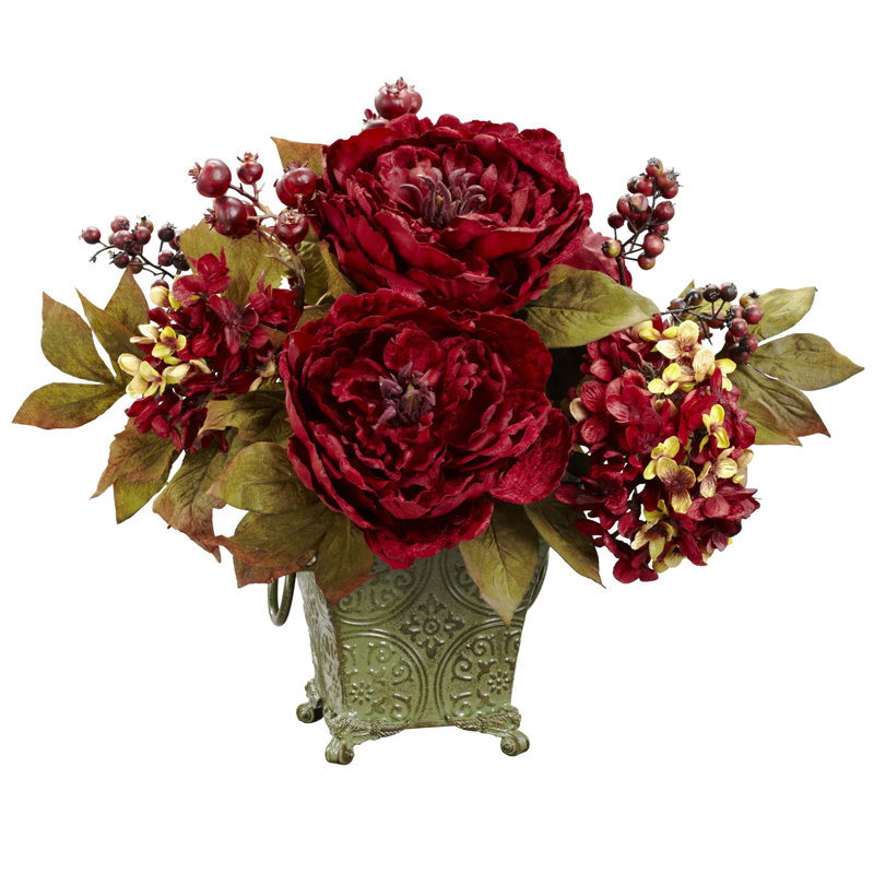 Arrangement floral mixte en pot