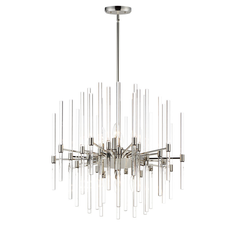 Chadley 8-Light Chandelier, Nickel poli, H 21,75 po x l 23,75 po x P 23,75 po