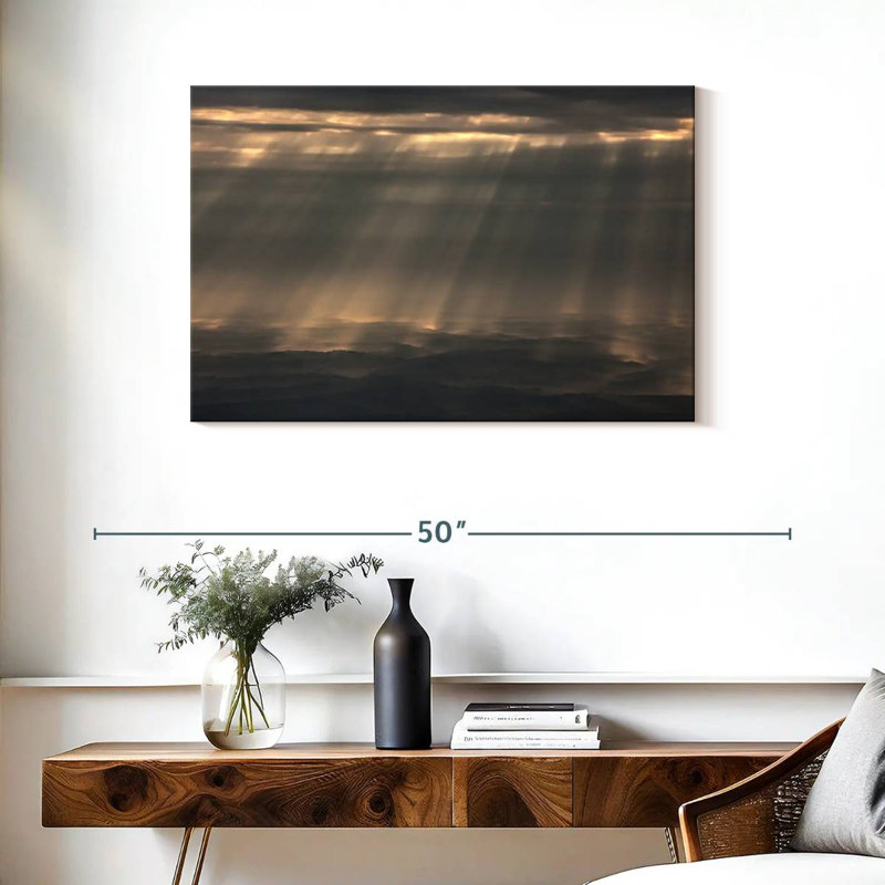 Alvord Sunrays And Cloudy Sky, 24" H x 36" W