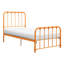 Structure de lit simple en métal orange, aucun sommier nécessaire dans la chambre à coucher avec couleur attrayante, sommier tapissier