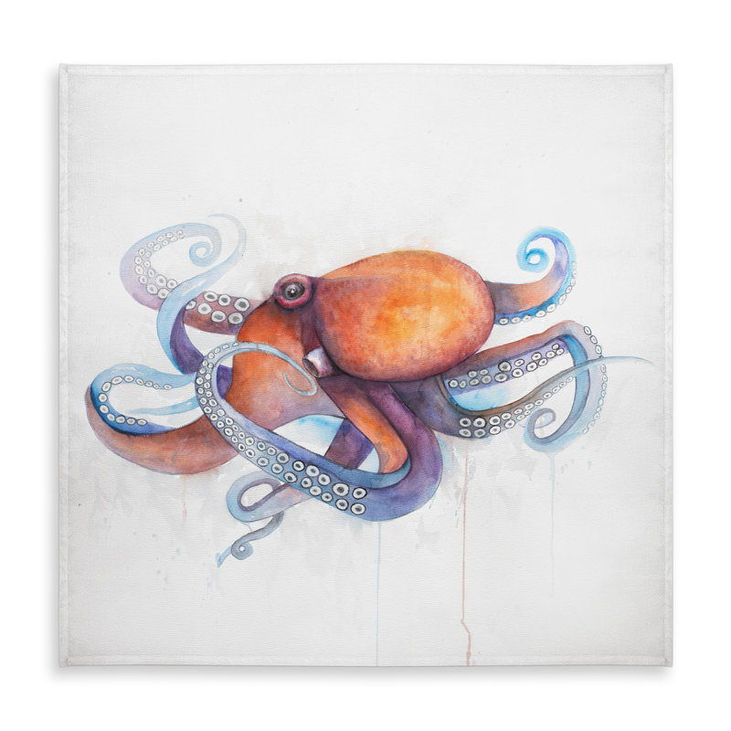 Colorful Octopus Profile Tablecloth | Purple Indoor Outdoor Decor