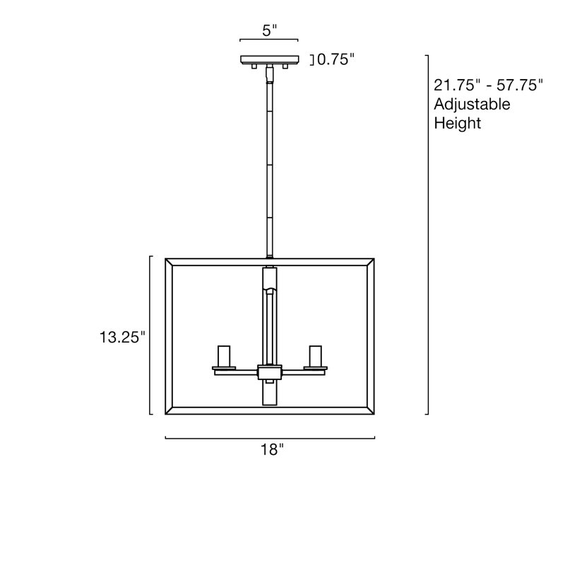 Luminaire suspendu géométrique à 4 lumières Ranoda