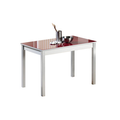 Darvone Glass Top Metal Base Dining Table