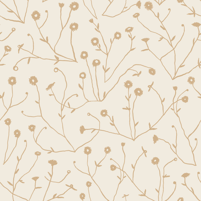 Susan Hable Floral Wallpaper by Susan Hable, Cream/Orange