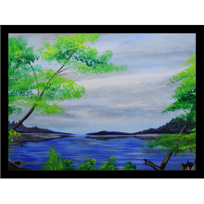 «Cabin View», reproduction de peinture acrylique encadrée