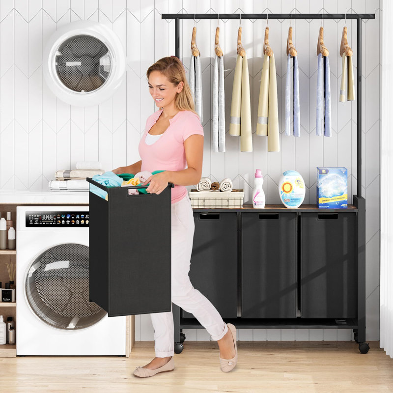 Wood Laundry Hamper with Handles