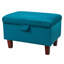 50cm Blue Velvet Storage Ottoman