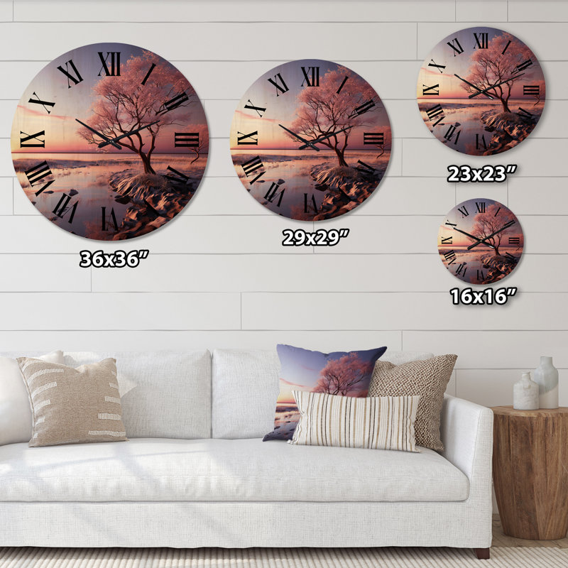 Horloge murale en bois rose, Grand