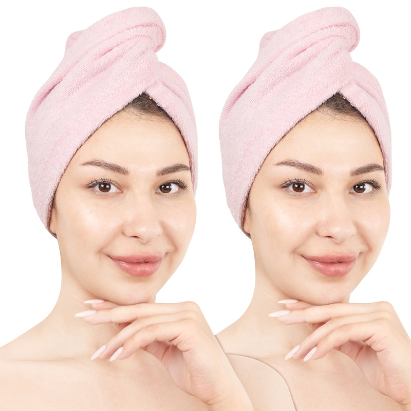 Serviettes 100% coton, longs poils bouclés, Rose