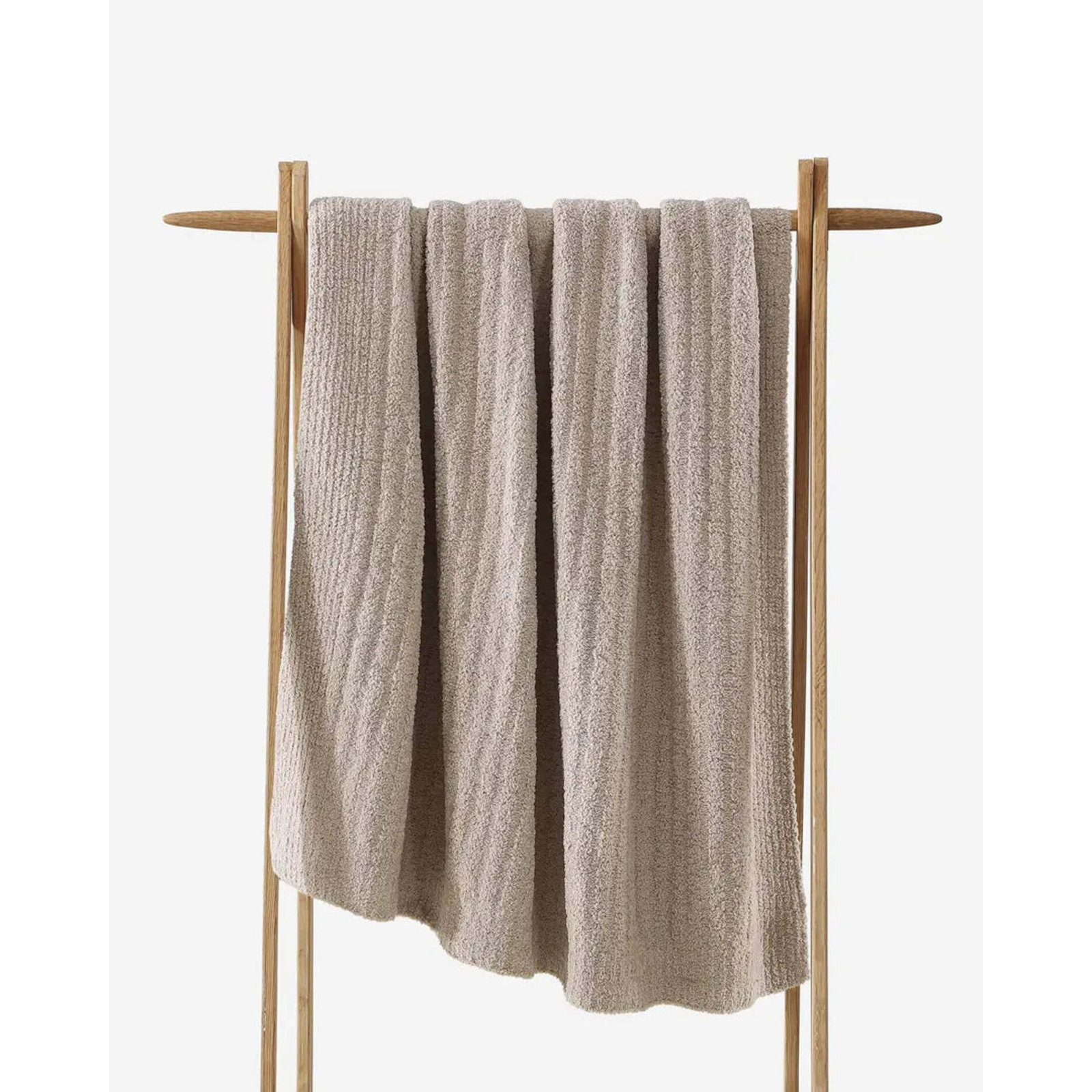 Ribbed Throw Blanket, Taupe
