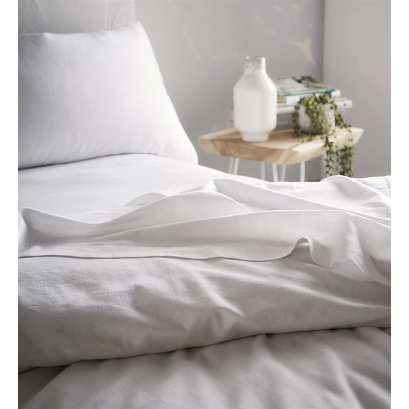 Gloris Solid Colour Duvet Cover Set with Pillowcases, Kingsize - 2 Standard Pillowcases