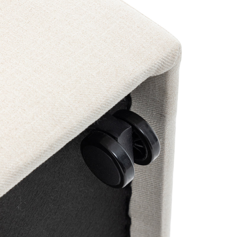 Dylan Rolling Dining Chair - Natural Performance Fabric with Recycled Polyester, White